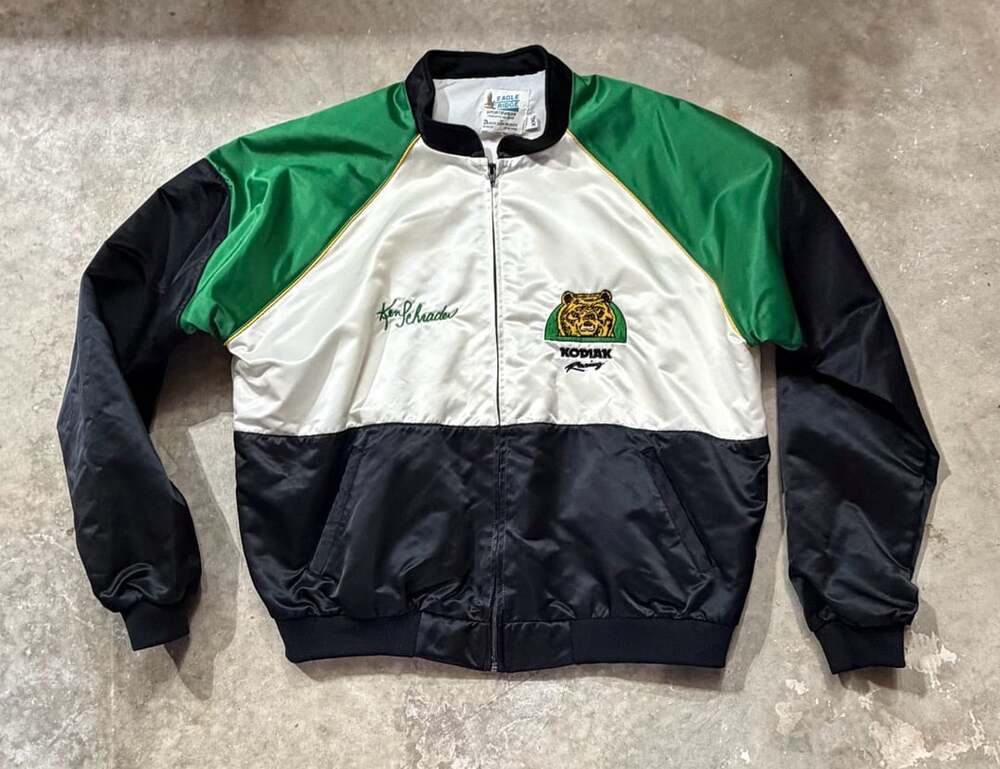 Eagle Ridge Ken Schrader Kodak Racing Jacket Size XL Green White Black